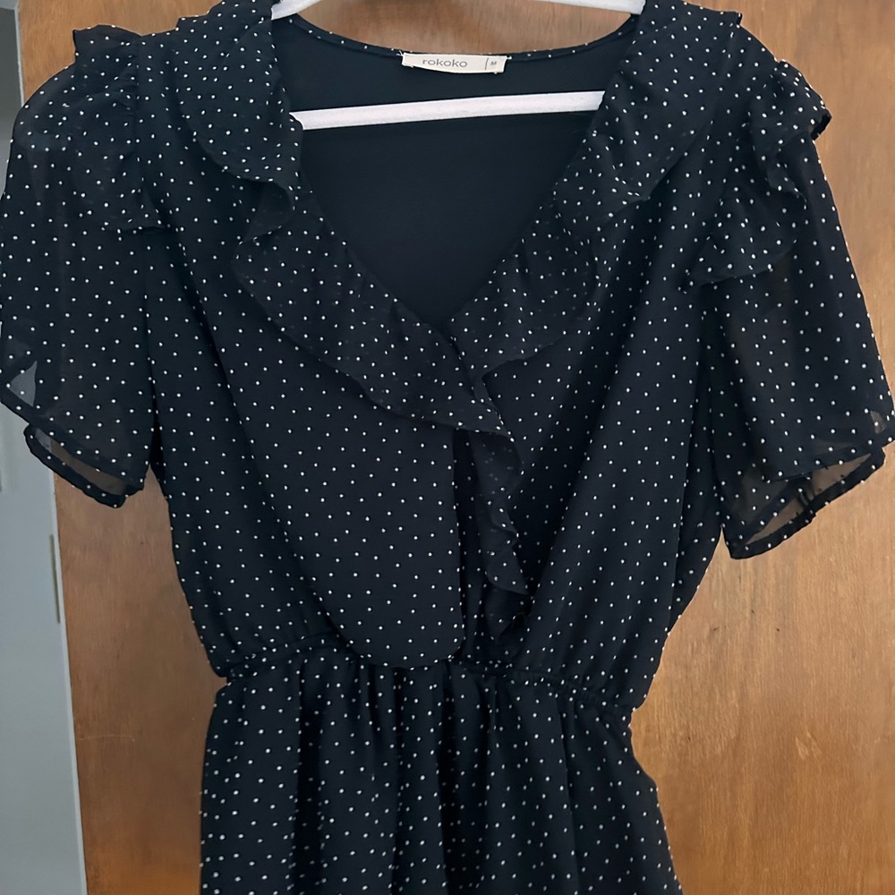 Black Polka Dot Blouse